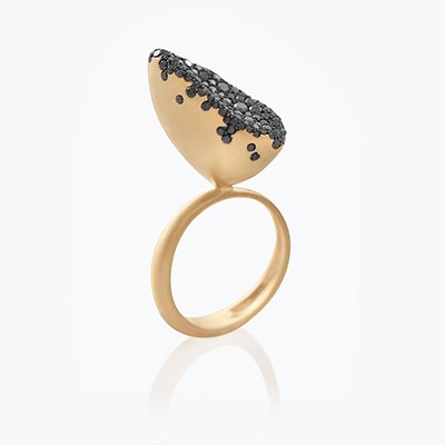 BABY MALAK FLOURISH CAVIAR MEDIUM MARQUISE RING